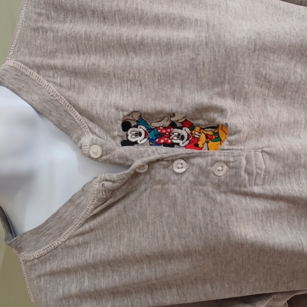 Disney Gray Long Sleeve Tee with Mickey and Friends